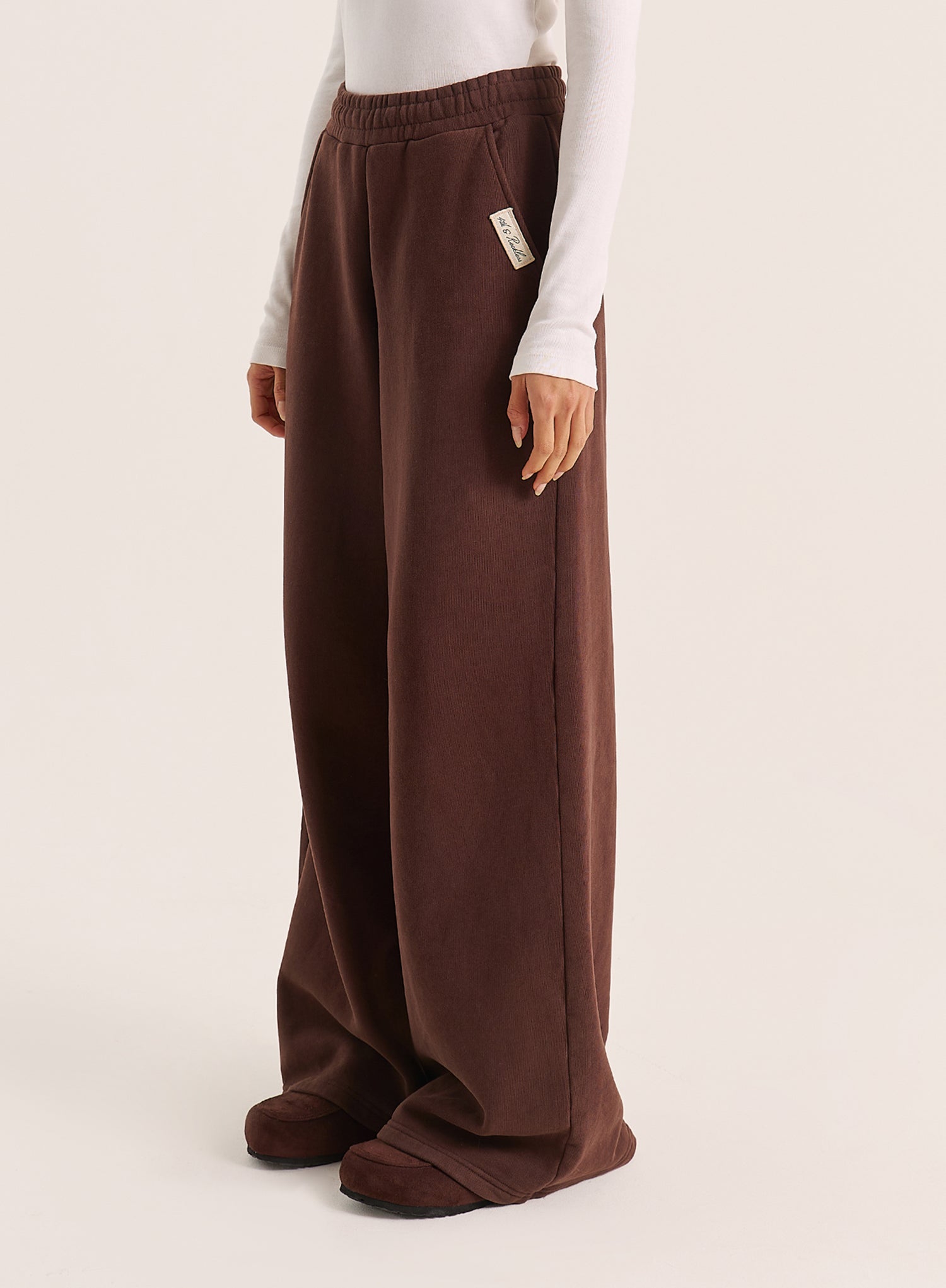 Chocolate Extreme Wide Leg Branded Joggers
